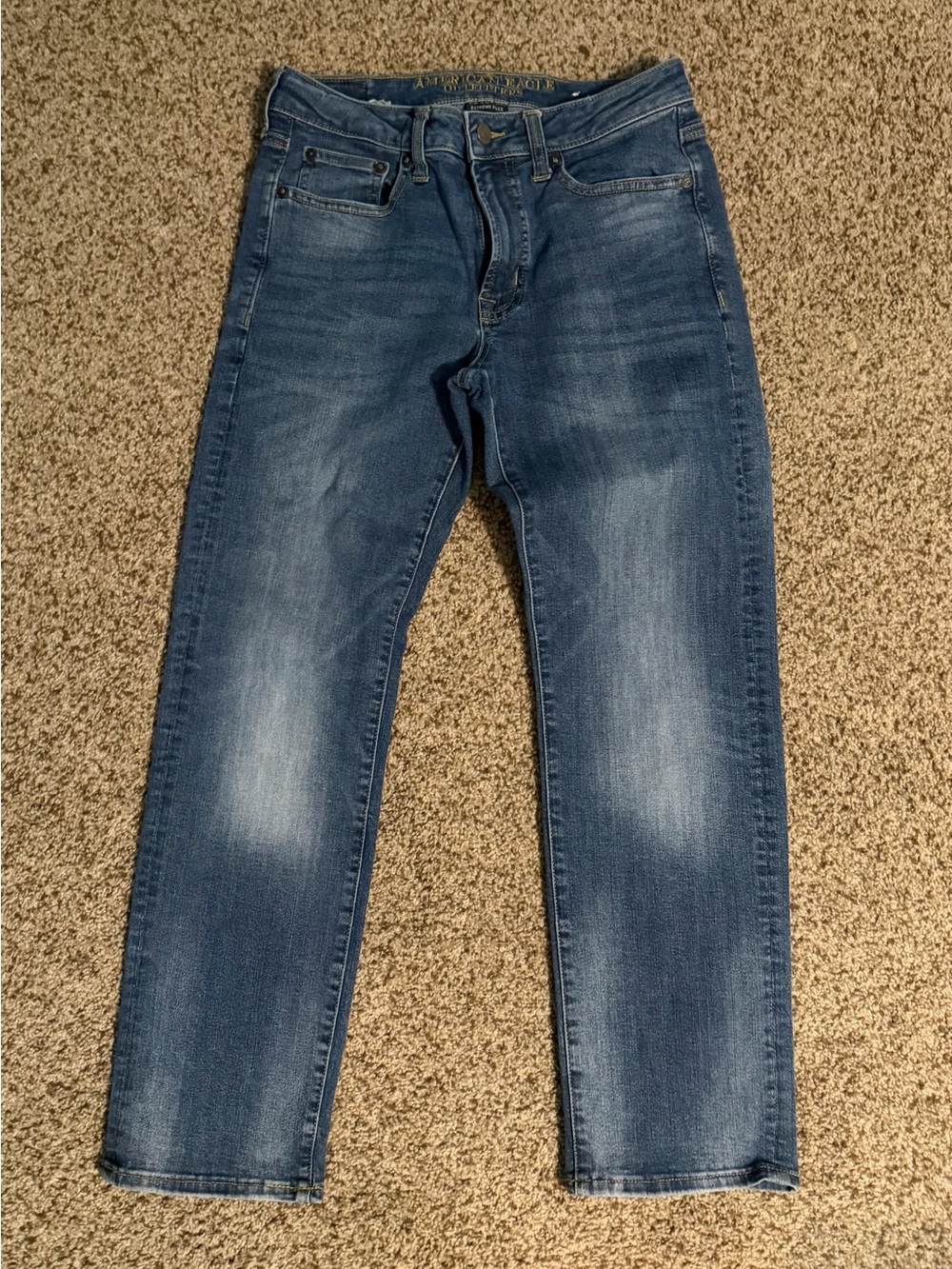 American Eagle Men's Blue Denim Jeans - Extreme Flex Original Straight Fit 29x30